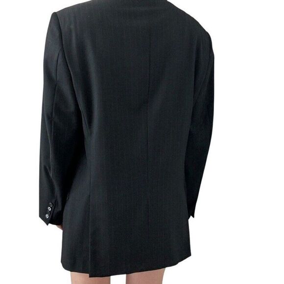 Ermenegildo Zegna Trofeo Black with Navy Pin Stripe 100% Wool Sport Coat Blazer - Picture 8 of 11